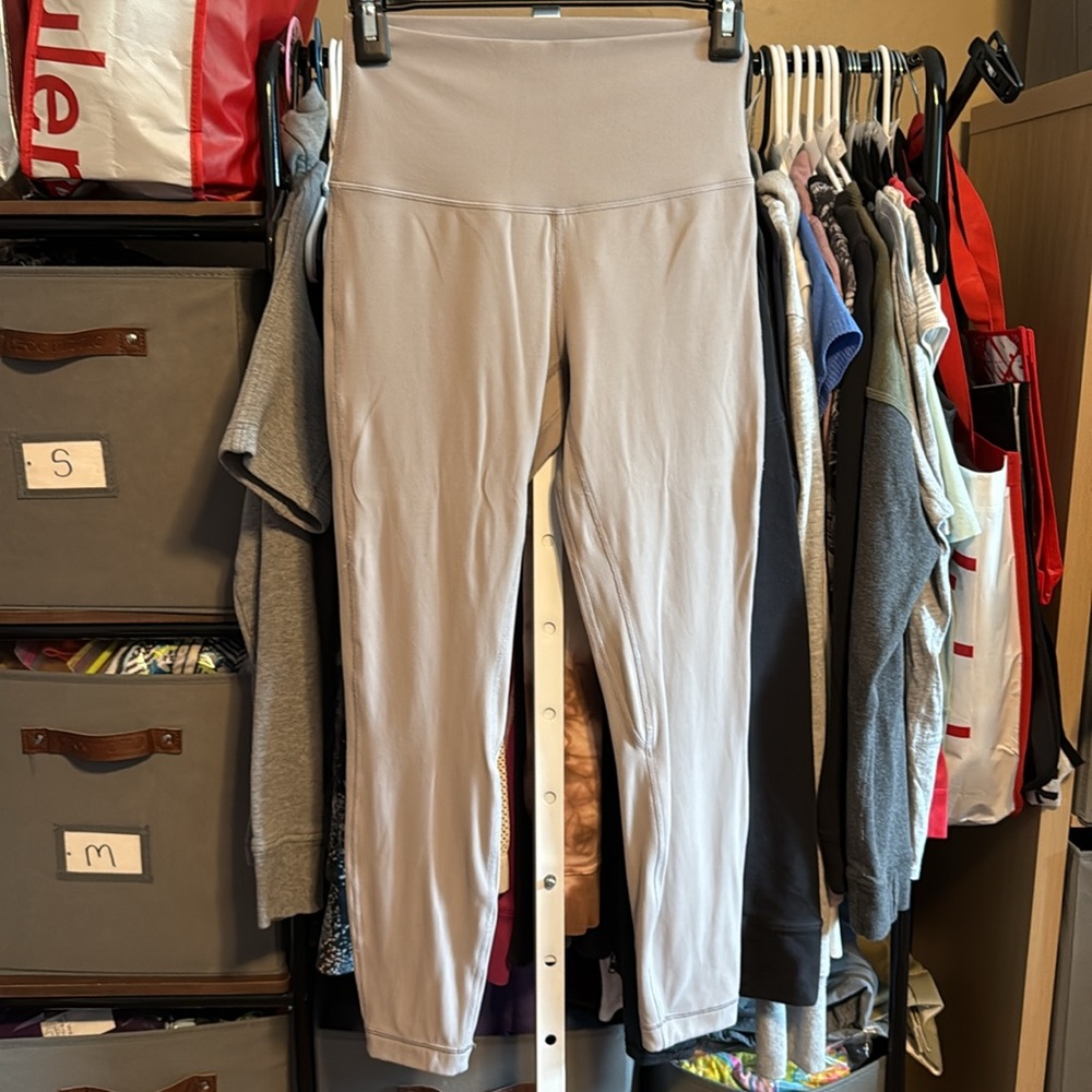 Lululemon Align Pant II 25" Sz 6 Dark Chrome Grey Silver 7/8 Length Double Lined